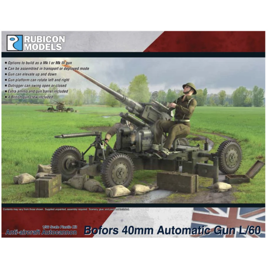 Rubicon Models 280123 British 40mm Bofors Automatic Gun Mk I/III – Armata Przeciwlotnicza WWII